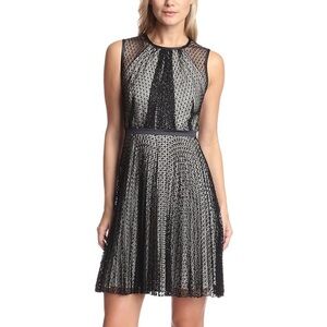 Julia Jordan Women’s Black Mesh Lined Fit and Flare Midi Dress Size 10 NWT